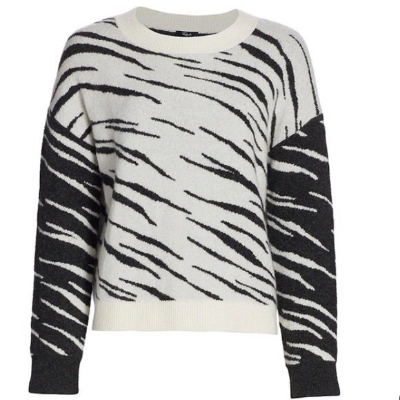 RAILS “Lana” Tiger Stripe Crewneck Sweater (Grey / White): Sz XS - Picture 2 of 6